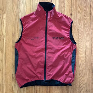 Proviz sz L vest red black zip pockets excellent pre owned condition